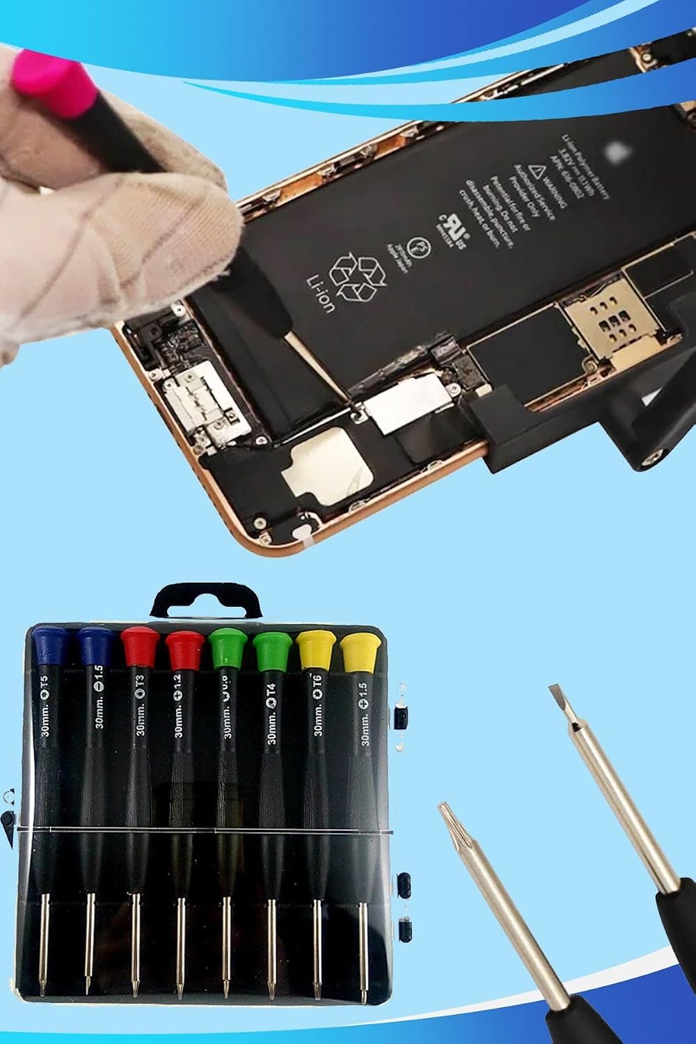 Colorful 8 Piece Watchmaker And Telephone Screwdriver Set