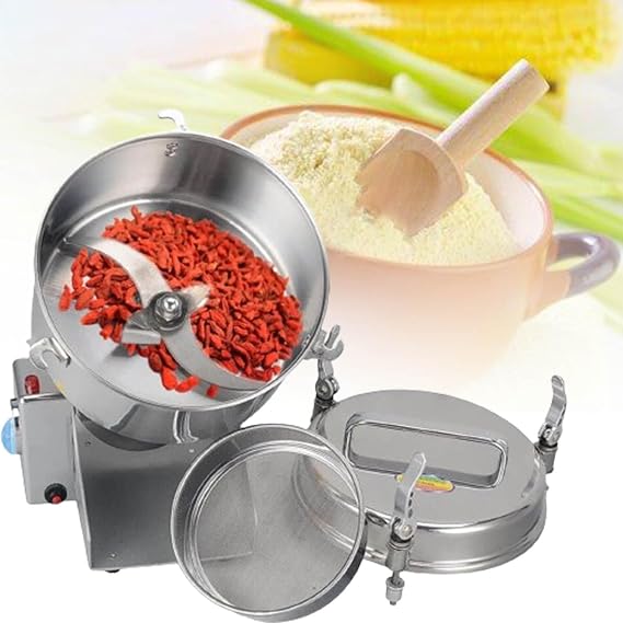 Stainless Steel Grain Grinder, Coffee Bean Crusher, 270° Swing Type Home Electric Food Nutrimill for Food Grade,2500g