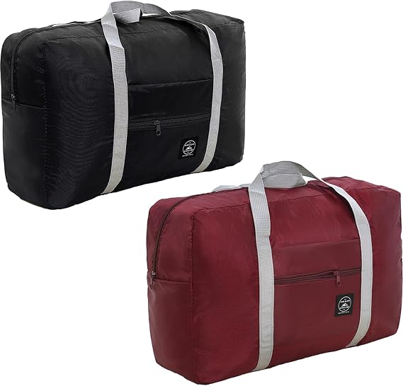 Foldable Duffel Bag 2 Pack, Waterproof Lightweight Carry-On for Men and Women, Perfect for Gym, Sports, Overnight Travel