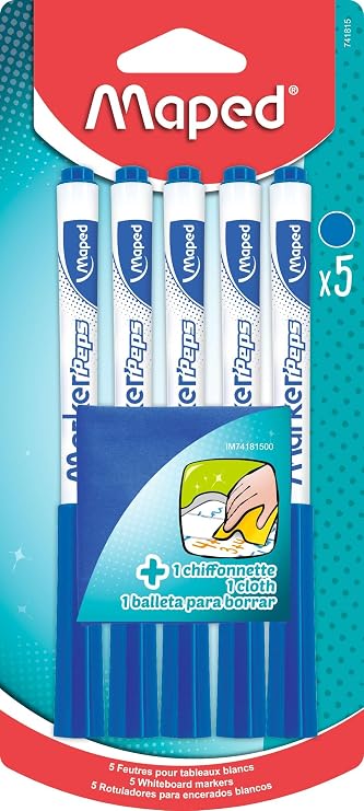 Maped Beyaz Tahta Kalemi Mavi - 5'li