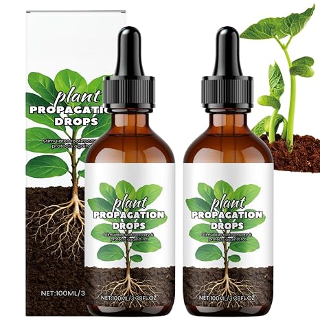 2pcs Rooting Hormone for Cuttings,Rooting Powder & Gel,Liquid Fertilizer Drops for Strong Roots,Plant Propagation Buddy & Prop Drops to Root Grow,Fertilizer Drop For Plant Healthy,Propagation Promoter