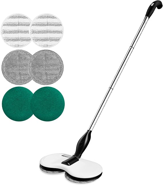 Electric Mop for Floor Cleaning, As Seen On TV, Cordless Spin Mopper Motorised Electric Mops for Hardwood Tile Laminate Floor Daily Light Cleaning (No Water Tank)