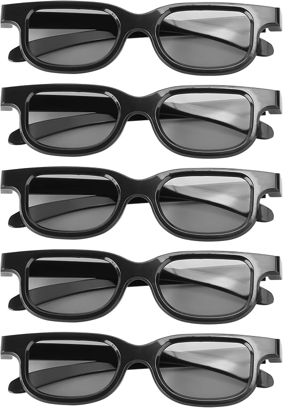 Supvox テレビプロジェクター 5ペア 3dビューインググラス 映画ゲーム用 超軽量 3dメガネ 映画偏光器 劇場画面 コンピューターモニター 偏光メガネ