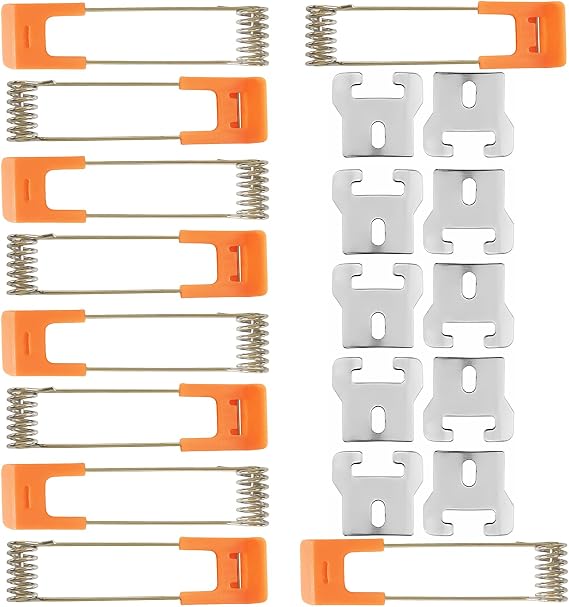 10 Sets Downlight Panel Lamp Spring Clips Light Emitting Diode Recessed Lighting Accessories Securing Clamps for Ceiling Lamp Canister Lights LED Strip Mounting/65x16mm/Orange