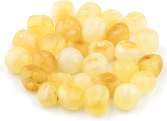 Amber Polished Beads – 100% Natural Baltic Stone 5-6mm Baroque Style Loose with Drilled Holes Multiple Colors - Amber Culture
