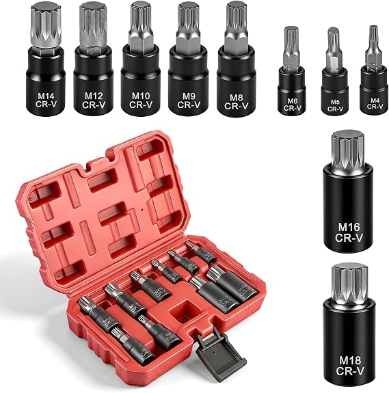 10-Piece Multi-Tooth Socket Set 1/2 1/4 3/8 Socket Spanner Set