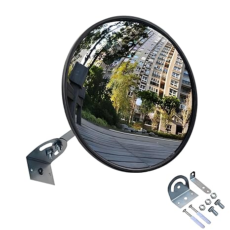 45cm Safety Mirror with Wall Mount Bracket Adjustable Convex Traffic Mirror