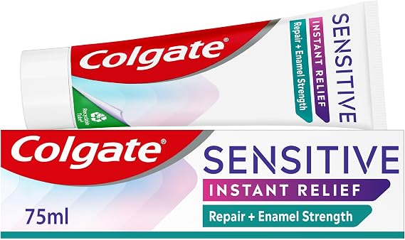 Colgate Sensitive Instant Relief Repair + Enamel Strength Toothpaste, 75ml | Enjoy hot and cold foods again with instant sensitivity relief** while helping to repair sensitive areas of teeth*