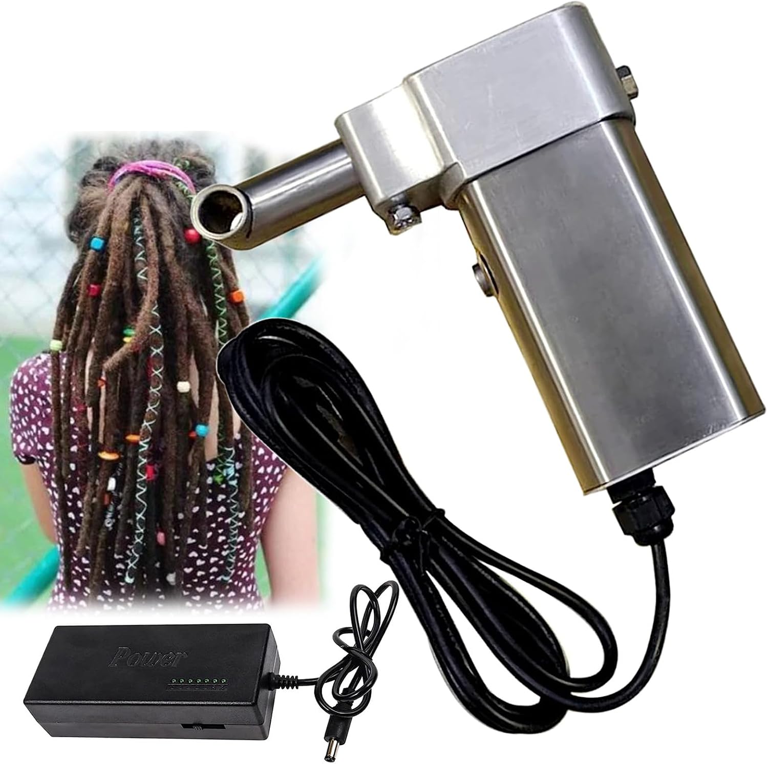 Dreadlock Machine, Instant Dreadlock Machine for Locs Electric Handheld Portable Dreadlock Maker Crochet Machine, Automatic Dreadlock Machine Quick and Easy, 12mm