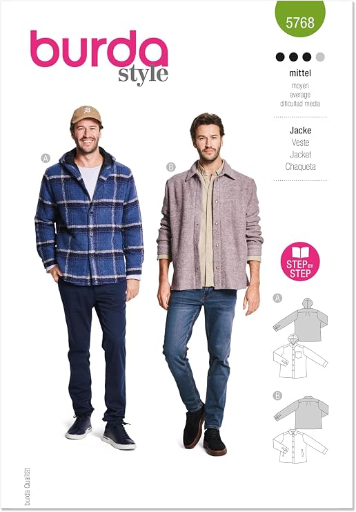 Burda Style Sewing Pattern B5768 Men's Jacket