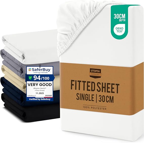 Utopia Bedding Fitted Sheet Single, White