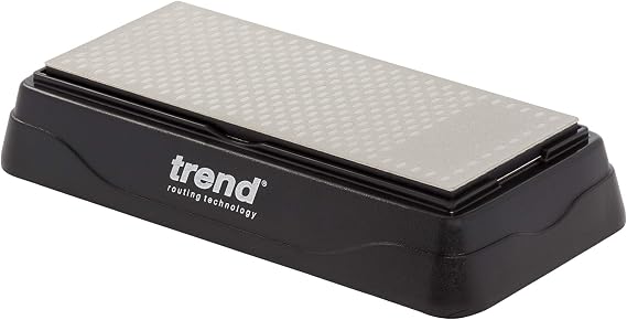 Trend Craft Pro Double-Sided Diamond Bench Stone, Coarse & Fine Grits, CR/DWS/B6/FC, Black/Silver
