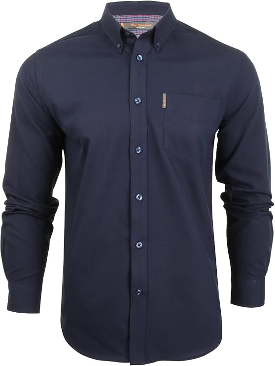 Ben Sherman Navy Blue Oxford Original Retro Button Down Long Sleeve Shirt 2XL