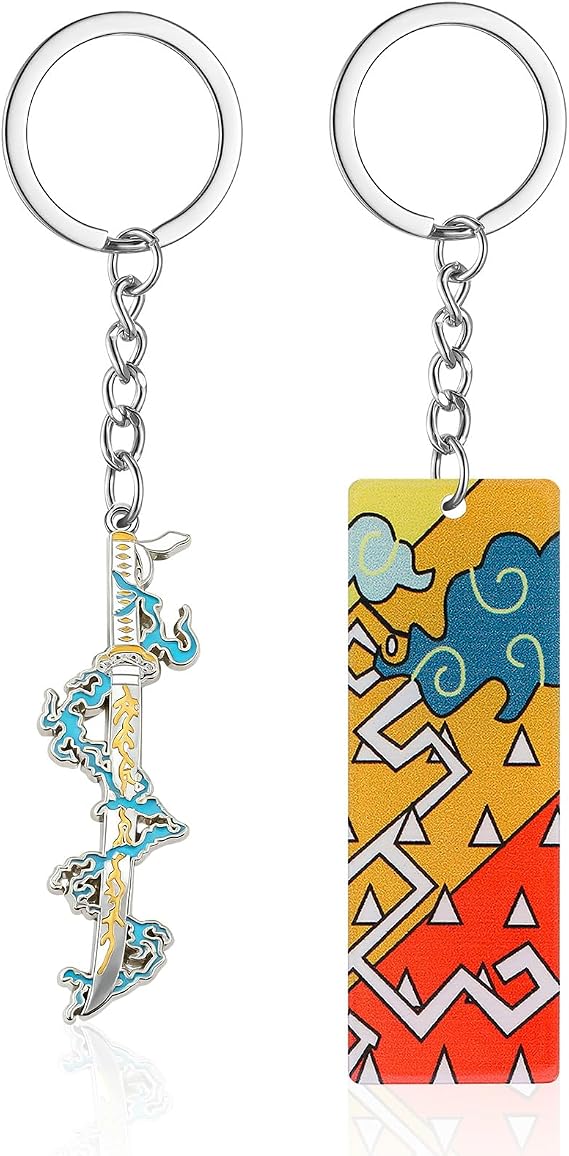 2pcs Demon Keychains, Anime Keychains, Zeniitsu Sword Keychain