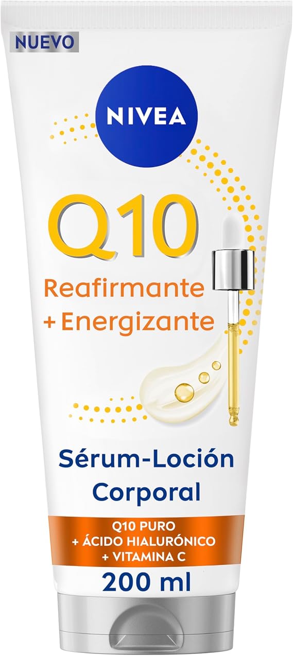 NIVEA Q10 Firming + Energizing Body Lotion Serum (200ml), 72h Moisturizer with Vitamin C and Hyaluronic Acid, Body Firming Cream for Firmer and Energized Skin