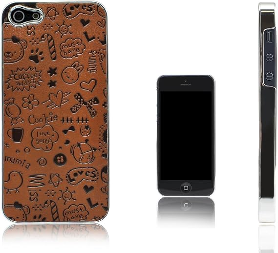 Lifestyles Metal and Plastic Hard Case for Apple iPhone SE / 5 / 5S. Brown/Silver