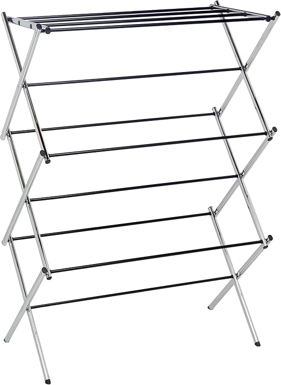 Amazon Basics Foldable Metal Clothes Drying Rack Airer, 74.9 x 36.8 x 106.2 cm