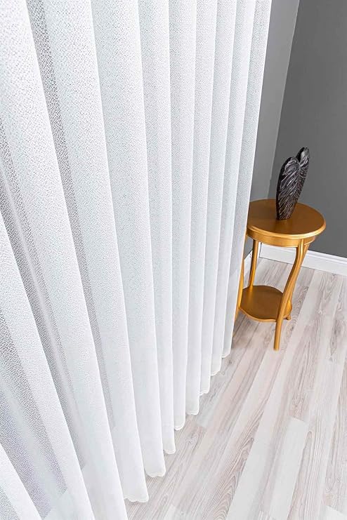 Evdepo Home Kırık Beyaz Ekstraforlu Pilesiz Tül Perde 90 x 250 cm
