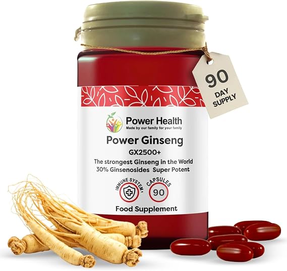 Korean Ginseng Capsules - Mens Energy Supplement, 90 Capsules