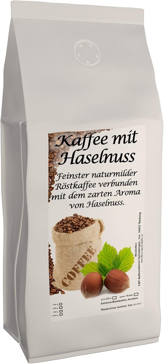 C&T Flavourcoffee - Flavoured Coffee Ground - Hazelnut 200 g - Made in Germany Top Coffee Roasted by us