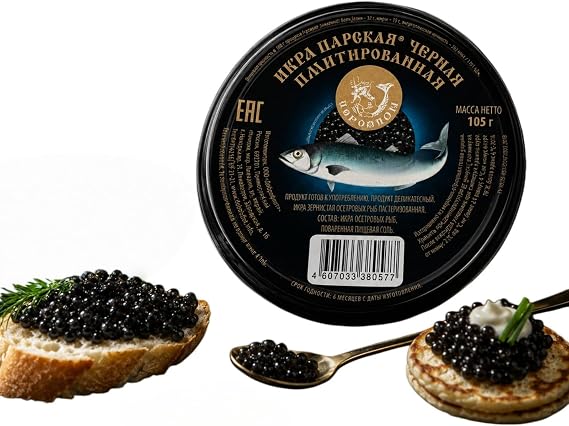 Russian Imported Black Caviar, Ideal for Sushi & Sashimi, 105g