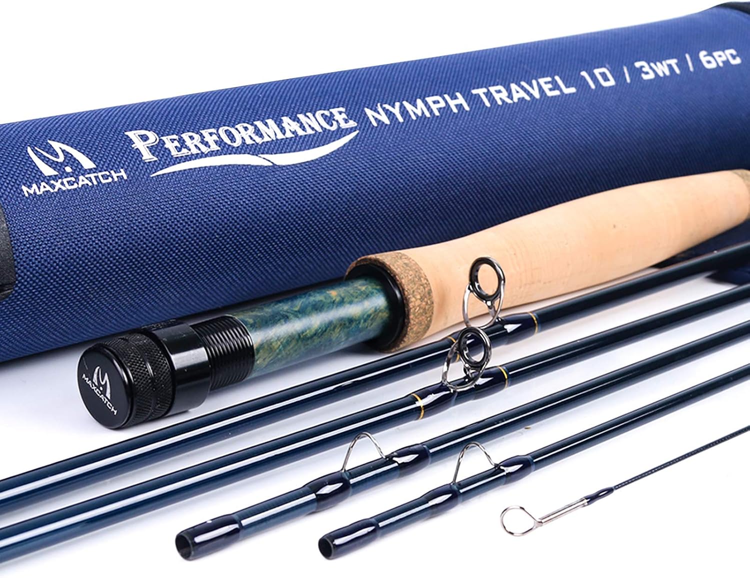 Maxcatch Performance Nymph Fly Fishing Rod in 234wt: 10ft11ft, IM10 Carbon, AAA Cork Handle, Cordura Rod Tube and Fly Rod Combo Kit Available