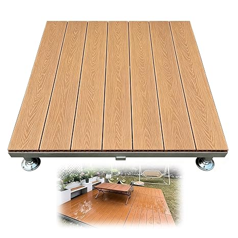 Outdoor Raised Deck Platform, Waterproof Modular Floating Deck Kit
