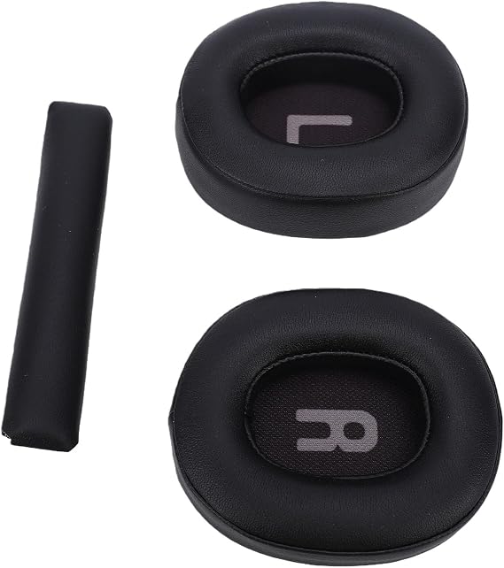 Generic Ear Pads Replacement for Tune T700BT 710BT 720BT 770NC Headphones, Protein Leather Memory Foam Earpads Cushions with Headband Cover, White (Black)