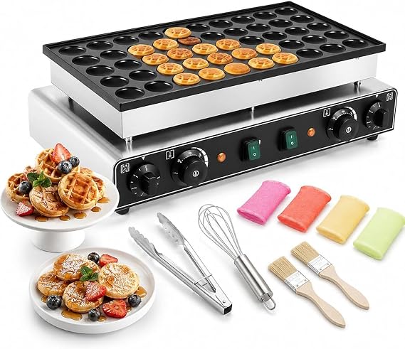 Mini Pancake Maker 50 Holes 1700W Commercial Poffertjes Machine