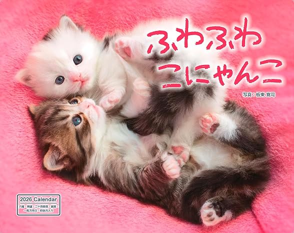 カレンダー2026 ふわふわこにゃんこ（月めくり/壁掛け/600mm×380mm） インプレスカレンダー2026