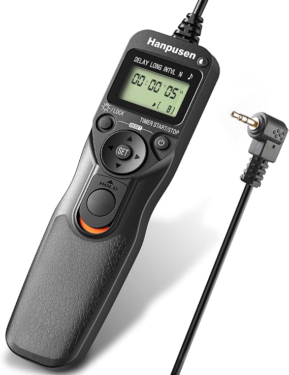 Hanpusen Timer Remote Shutter Release Intervalometer for Canon EOS R6, EOS R | EOS RA, EOS RP For Fujifilm GFX100 GFX100S GFX50R X-Pro3 X-T4 For Olympus OM-D E-M1X, E-M1 Mark II, E‑M1 Mark III