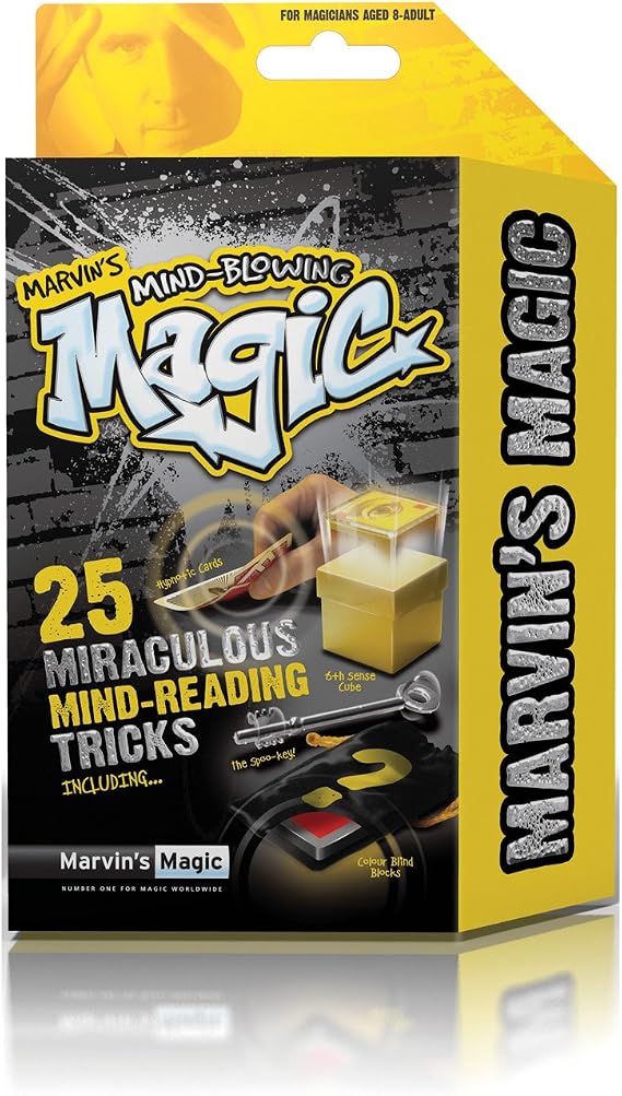 Marvin's Magic Mind-Blowing Magic 25 Miraculous Mind Reading Tricks Set.Professional magic made easy