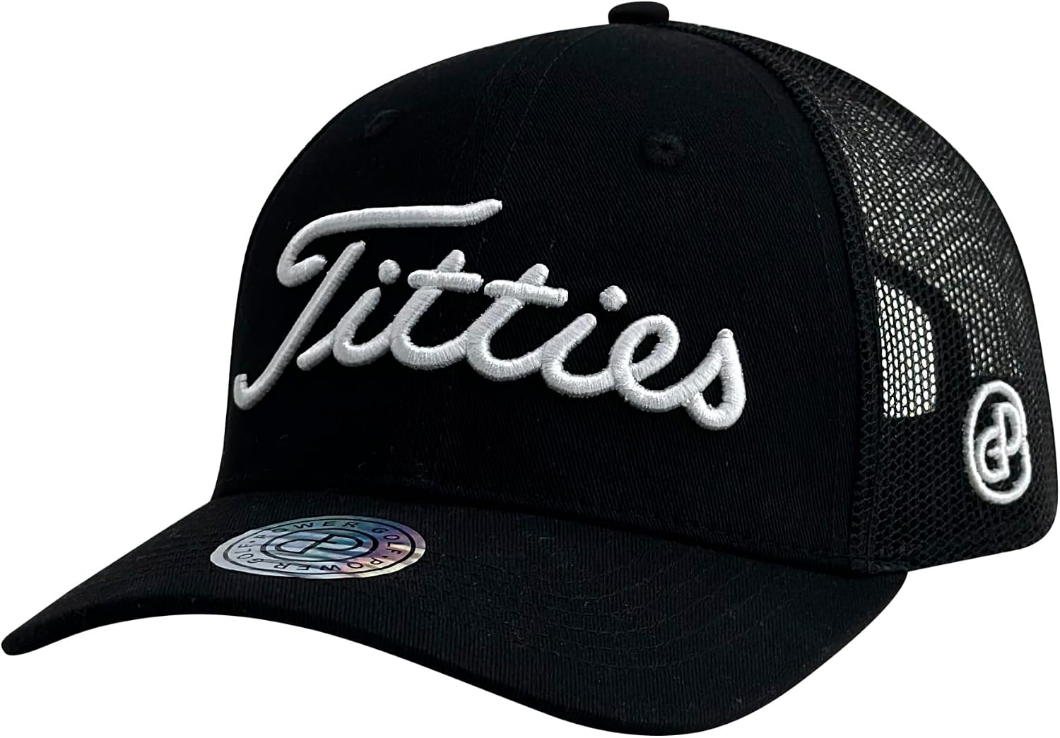 Original Titties Mesh Hat - White Trucker Cap with Adjustable Strapback