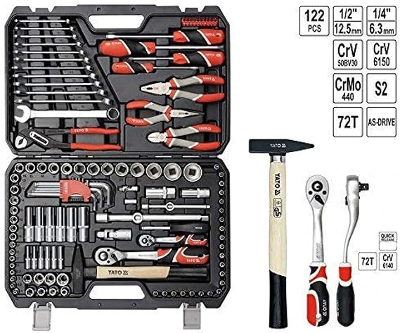 'Yato yt-38901 – Socket Set 1/4,#34;1/2 122pcs