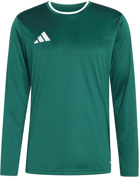 adidas Men's Entrada26 Long Sleeve Jersey Shirt, Team Dark Green/White, M Extra Tall