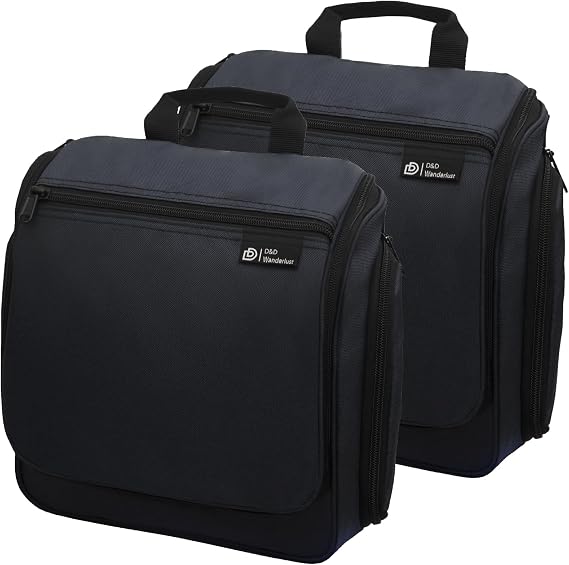 D&D Hanging Toiletry Bag for Women and Men, Large Travel Wash Bag