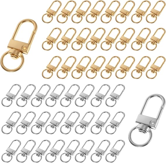 Pack of 50 Key Rings Small Key Ring Small Key Ring Lobster Clasp with Small Hooks for DIY Key Chain DIY Bags Pendant Keychain