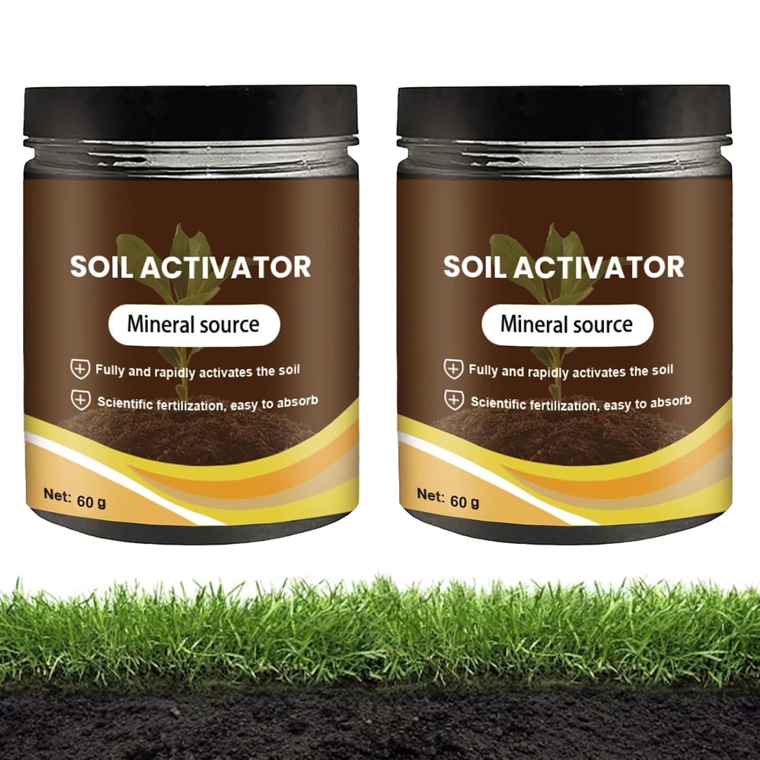 Soil Activated Treasure Soil,Organic SoilActivator And Plant Fertilizer For Garden Beds Lawns And Houseplants, soilPro Activator, Promote Plant Rooting, 60g (2 PC)