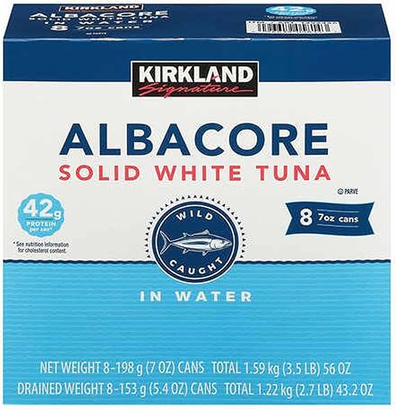 Kirkland Signature Albacore Solid White Tuna 8 Cans - 7 oz each (198 g each)