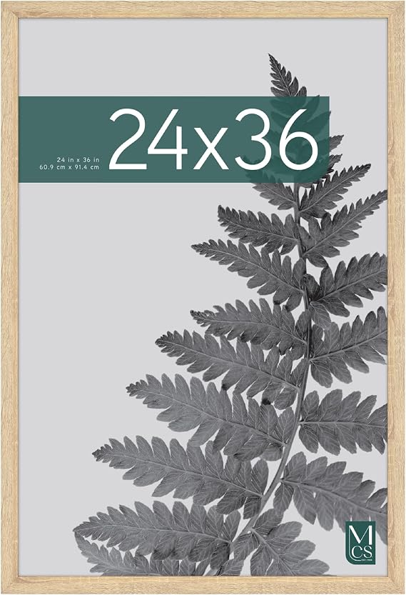 MCS Studio Gallery 61x91.5 cm (24x36 in) Poster Frame Natural Woodgrain, Vertical & Horizontal Wall Hanging Large Picture Frame for Photos, Posters & Art Prints (1-Pack)