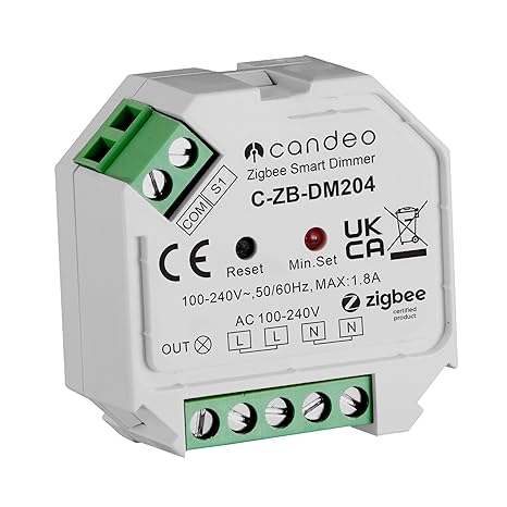 Zigbee C-ZB-DM204 Smart Dimmer Switch Module -LED & Halogen | Energy Monitoring | No Neutral Required | Compatible with Alexa, Google Home, Philips Hue, Home Assistant, zigbee2mqtt & other zigbee hubs