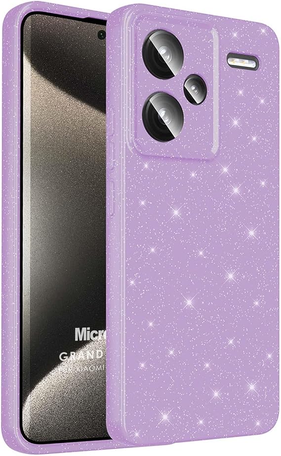 Microsonic Xiaomi Redmi Note 13 Pro Plus 5G için Kılıf Grand Stardust Lila [Redmi Note 13 Pro Plus 5G ile Uyumlu Kılıf - Lila]