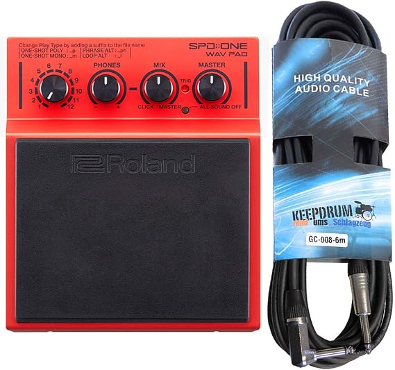 Roland SPD One Wav Percussion Pad for Samples + Keepdrum Jack Cable 6 m