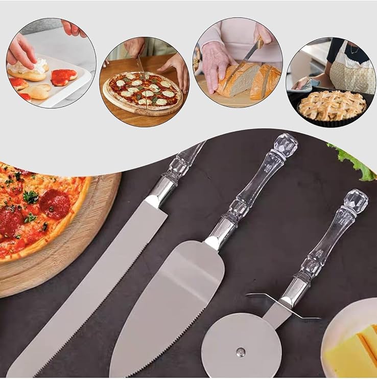 OEM 3 Parça Servis Seti - Pizza Kesici, Dişli Bıçak ve Spatula, 24242453023