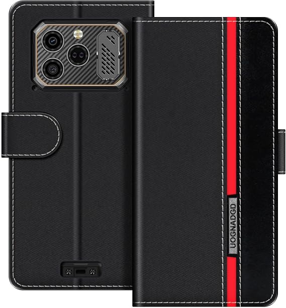 Striped Leather Case for Ulefone RugOne Xever 8 - Black