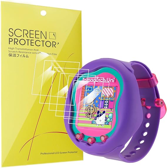 Blueshaweu Compatible for Tamagotchi Uni New Wearable Electronic Game Screen Protector, [6 Pack] Full Coverage TPU Clear Film Compatible with Tamagotchi Uni