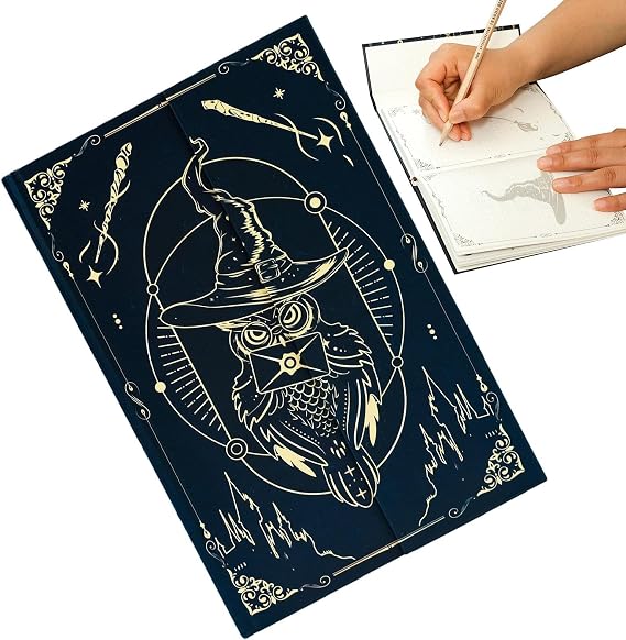 Owl Notebook, Portable Vintage Travel Journals, Print Notebook, Retro Lined Journal, Student Diary Notebook for Christmas Birthday Halloween