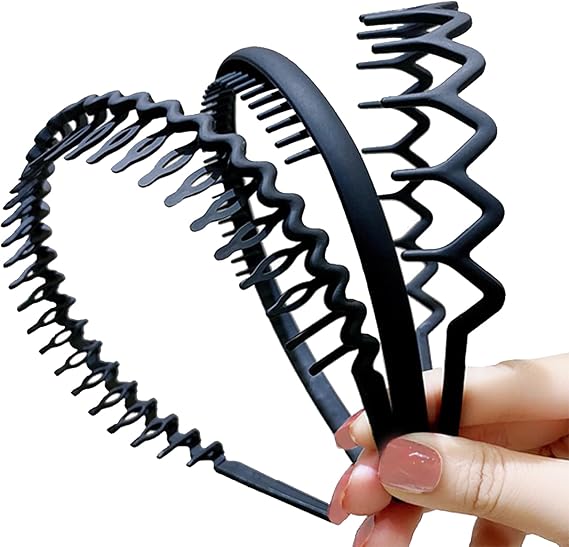3Pcs Zig Zag Headband,Sharks Tooth Hair Comb Set headbands for women's hair