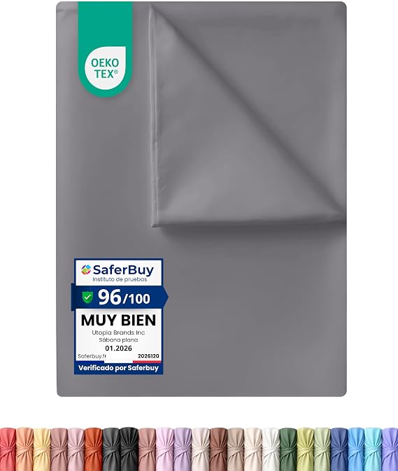 Utopia Bedding Top Sheet, Bed 180-270x290 cm - Grey