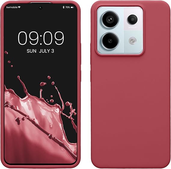 kwmobile Case Compatible with Xiaomi Redmi Note 13 Pro 5G / Poco X6 5G Case - TPU Silicone Phone Cover with Soft Finish - Dark Rose